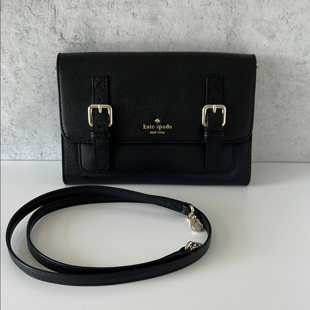 Kate Spade Black Crossbody Bag with Detachable Strap